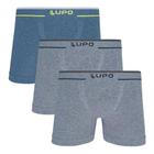 Kit 3 Cuecas Boxer Lupo Masculina Plus Size Microfibra Original Ref - 17800