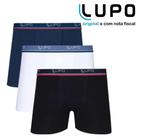 Kit 3 Cuecas Boxer Lupo Original 100% Algodão Box Masculina