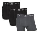 Kit 3 Cuecas Boxer Polo Wear Masculina Confortável Microfibra Box Adulto Elastano Lisa Premium