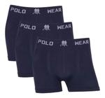 Kit 3 Cuecas Boxer Polo Wear Masculina Confortável Microfibra Box Adulto Elastano Lisa Premium