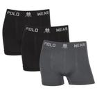 Kit 3 Cuecas Boxer Polo Wear Masculina Sem Costura Box Adulto Elastano Lisa Premium