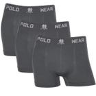 Kit 3 Cuecas Boxer Polo Wear Masculina Sem Costura Box Adulto Elastano Lisa Premium