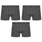 Kit 3 Cuecas Boxer Selene Sem Costura Mescla Masculino - Preto