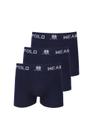 Kit 3 Cuecas Masculinas Boxer Microfibra Lisa Polo Wear Azul Escuro