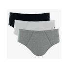 Kit 3 cuecas slip masculina 010.20 mash - cinza/branco/preto