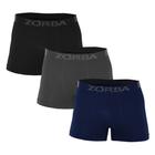 Kit 3 Cuecas Zorba Boxer Extreme Sport sem Costura Microfibra 836 Sortido