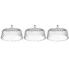 Kit 3 Cúpulas de Plástico 25cm Transparente para Bolos Torta