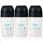 KIT 3 Desodorante Antitranspirante Roll On Invisível Anti Manchas Natura Kaiak Oceano Masculino 75mL Cada