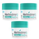 Kit 3 Desodorante Creme Neutro Herbíssimo 55G - Dana - Dana Cosméticos