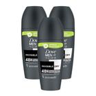 Kit 3 Desodorante Dove Men + Care Invisible Dry Roll-on Antitranspirante 48h com 50ml