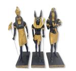 Kit 3 Deuses Egípcios Anubis, Horus E Thot Em Resina 30 Cm