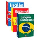 Kit 3 Dicionários Português Espanhol Inglês Mini De Bolso Escolar