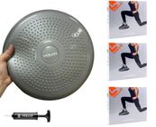 Kit 3 Discos de Equilibrio Pilates e Fisioterapia VP1031 Cinza Vollo Com Bomba de Ar