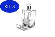 Kit 3 Dispensador De Detergente De Pia Smart S Transparente Crippa
