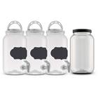 Kit 3 dispenser torneira branco + 1 pote sabao 3,6 preto