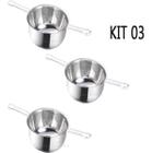 Kit 3 Dosador Medidor Bebidas Aço Inox - Whisky Conhaque Gim - Madefer