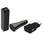 Kit 3 Em 1 Power Bank Cabo Micro Usb E Carregador Automotivo E Parede CB081 Multilaser