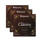 Kit 3 Encordoamentos Violão Nylon Giannini Clássico GENWXPA-7 Bronze Extra Pesado