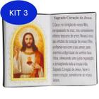 Kit 3 Enfeite Decorativo Resina Livro Sagrado Coração Jesus
