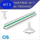 Kit 3 Escalímetro Régua Triangular Plástico 30 Cm N 1 Cis -