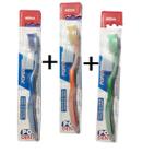 Kit 3 Escova Dental Adulto Cerdas Média + Protetor de Cerdas e Limpador de Língua - KOPECK