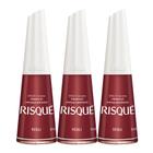 Kit 3 Esmalte Risqué Cor Rebu Hipoalergênico com 8ml