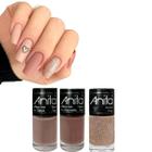 Kit 3 Esmaltes Anita Tons Nude Discreta Mas Não Despercebida