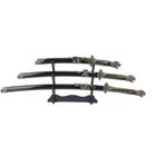 Kit 3 Espada Katana Dragão Decorativa Suporte Mesa