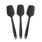 Kit 3 Espátulas De Silicone 28Cm Preta Reforçada Funda Reta- - Udlandia