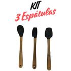 Kit 3 Espátulas de Silicone Raspa Tudo Bolo Cozinha