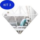 Kit 3 Espelho Decorativo - Formato Diamante