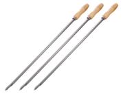 Kit 3 Espetos para churrasco 60cm inox cabo em madeira assar carnes coração - Mundo Pelc