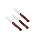 Kit 3 Facas Legumes/Frutas Tramontina Inox Polywood Vermelho