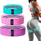 Kit 3 Faixas Elásticos Resistentes P/ Treino, Exercícios Físicos, Academia, Pés, Pilates, Exercício Funcional e Yoga