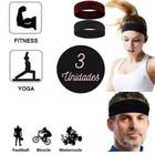 Kit 3 Faixas Headband Anti Suor Cabelo Testa Esporte Corrida