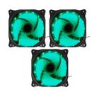 Kit 3 Fan Cooler Gamer Led Verde 120x120mm