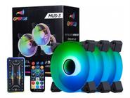 Kit 3 Fans Cooler Gamer GMRGB Led Ring Rgb 120mm Ventoinha Gabinete Pc