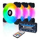 Kit 3 Fans Hayom Led RGB 120mm C/ Controladora - Fc1306