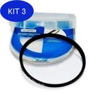 Kit 3 Filtro Protetor Lente Uv 55Mm Para Canon Nikon Sony + Caixa