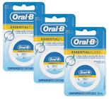 Kit 3 Fio Dental Oral-B Essential Floss Encerado 50 Metros