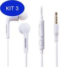 Kit 3 Fone Ouvido Auricular Original Branco Samsung Galaxy S3/S4