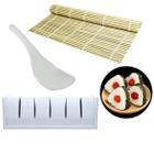 Kit 3 - Forma para Norimaki Niguiris Sushi + Colher De Arroz Japonesa + Esteira de Shushi