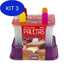 Kit 3 Forma para Picolé Com Recheio Paleta Mexicana 5 Peças