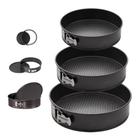 Kit 3 Formas Bolo Torta Com Fundo Removível Antiaderente