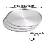 Kit 3 Formas de Pizza Grande Profissional com Bordas 37cm Aluminío