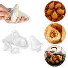 Kit 3 Formas Modeladora Para Fazer Coxinha 3 Tamanhos P M G Salgadinho Cor Branco