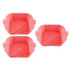 Kit 3 Formas Silicone Fritadeira Quadrada Airfryer 20cm