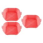 Kit 3 Formas Silicone Fritadeira Quadrada Airfryer 20Cm