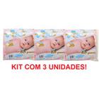 KIT 3 FRALDA DE PANO CARÍCIA 60CM X 60CM - 5 UNIDADES cada MENINA ESTAMPA DIVERSA - Caricia