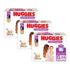 Kit 3 Fralda Roupinha Huggies Natural Care Tamanho G Pacote Mega 24 Unidades Descartáveis cada